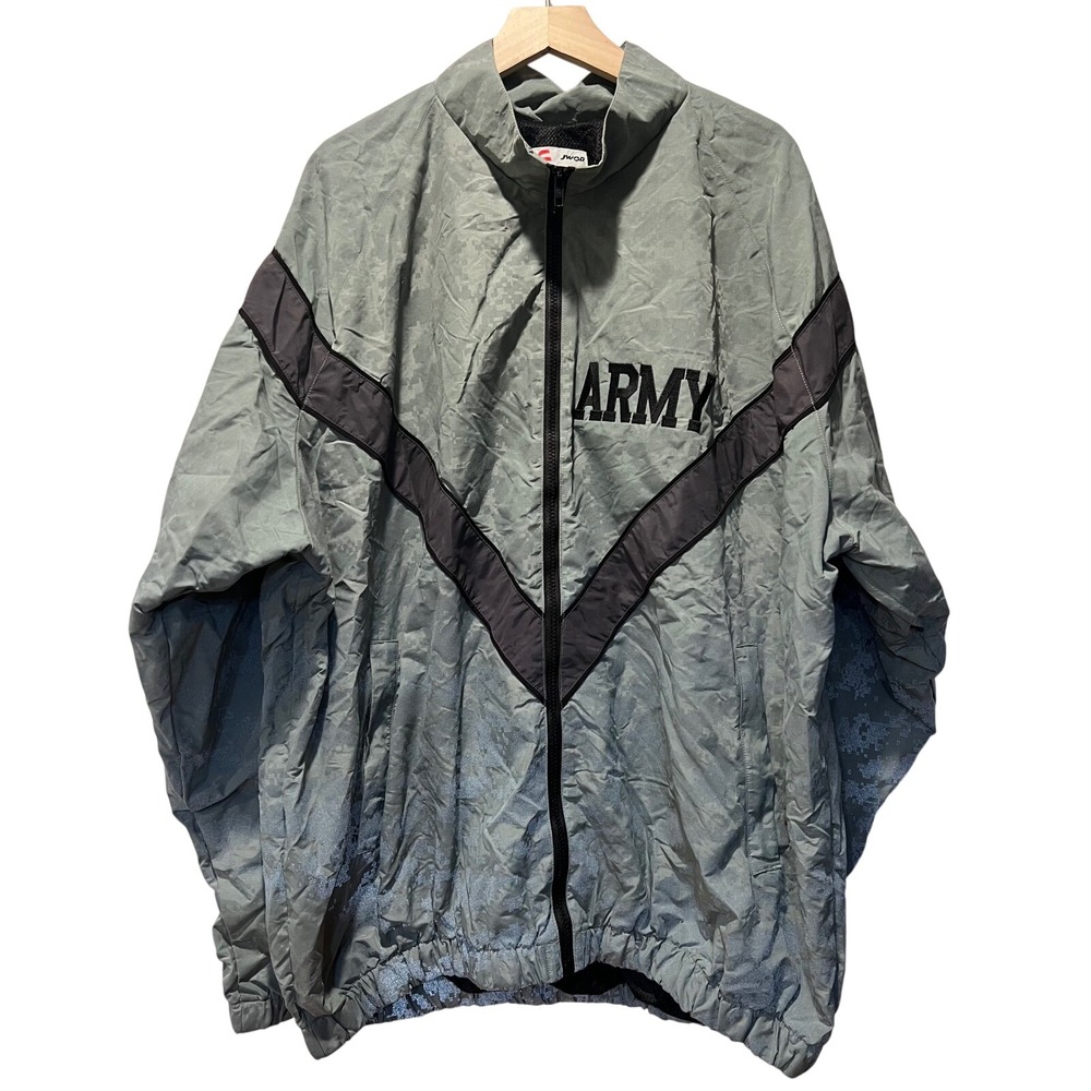 US Army Jacket Mens‎ Gray Nylon Full Zip Long Sleeves Windbreaker Skilcraft XL